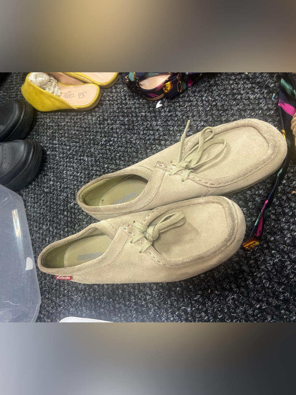 Clarks Taupe Suede Casual Lace-Up Shoes